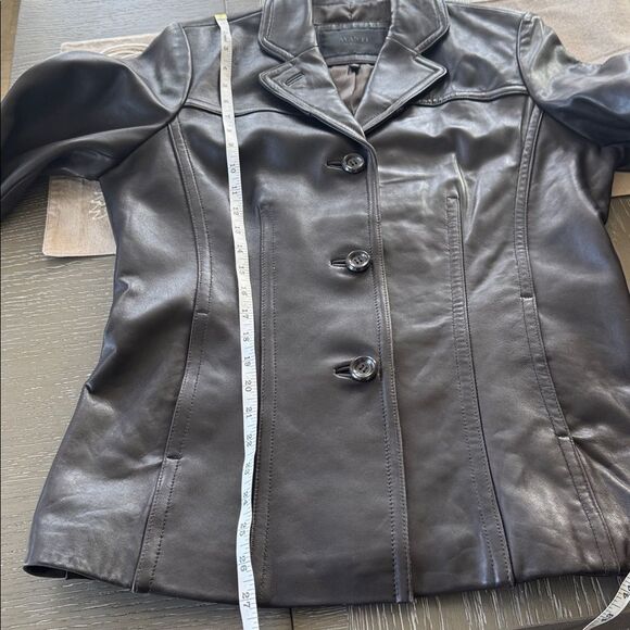 AVANTI NEW YORK Women’s Dark Brown Leather Jacket Coat Classic Versatile Size M - Picture 8 of 14